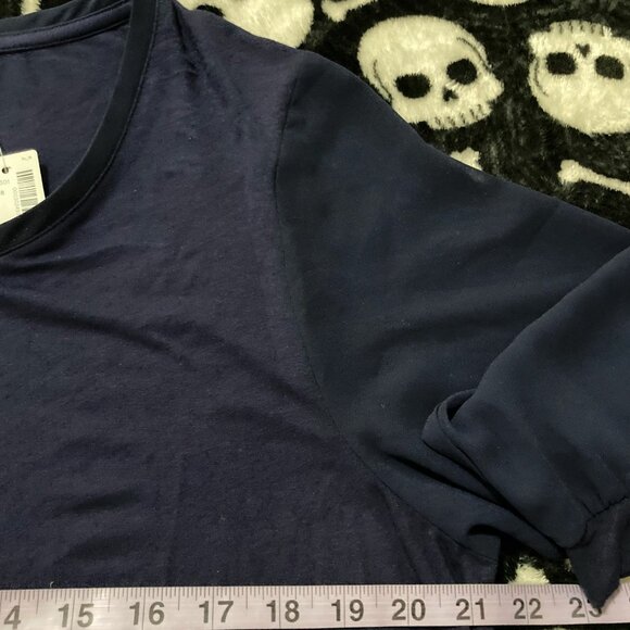 REITMANS NWT Navy blue scoop neck top with sheer sleeves ~ XL 1X XXL 2X shirt - Picture 8 of 16